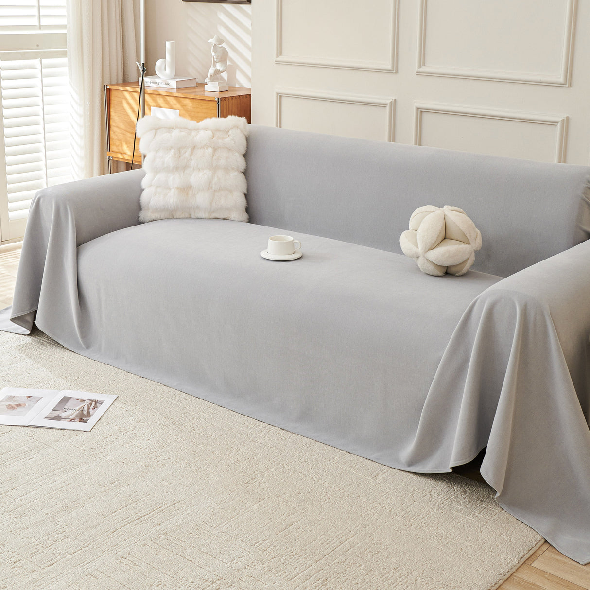 Waterproof Scratch Proof Sofa Protector Throw Blanket, Couch Cover for Pets & Kids