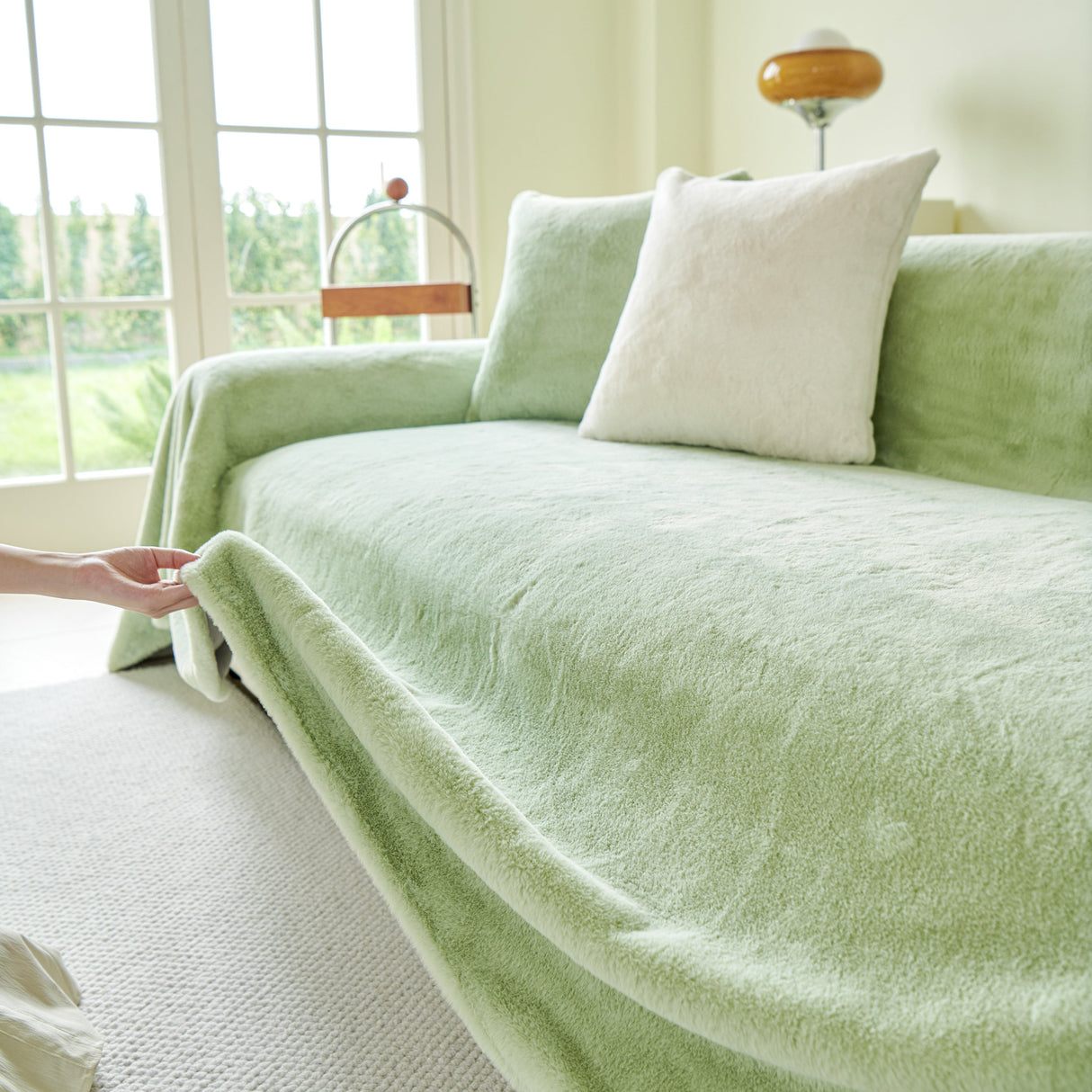 Faux Fur Smooth Plush Comfy Couch Covers, Soft Thicked Durable Blankets and Throws for Sofas