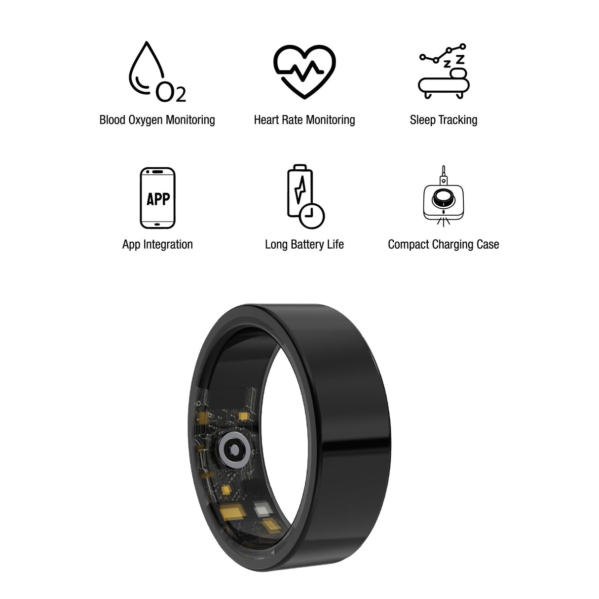 Everyday Wellness Smart Ring – Sleek Health & Sleep Tracker with Magnetic Charging Base by Pursonic