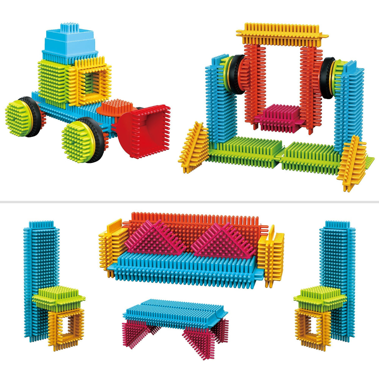 Contixo ST7 244 Pcs Bristle Shape 3D Tile STEM Building Block Set