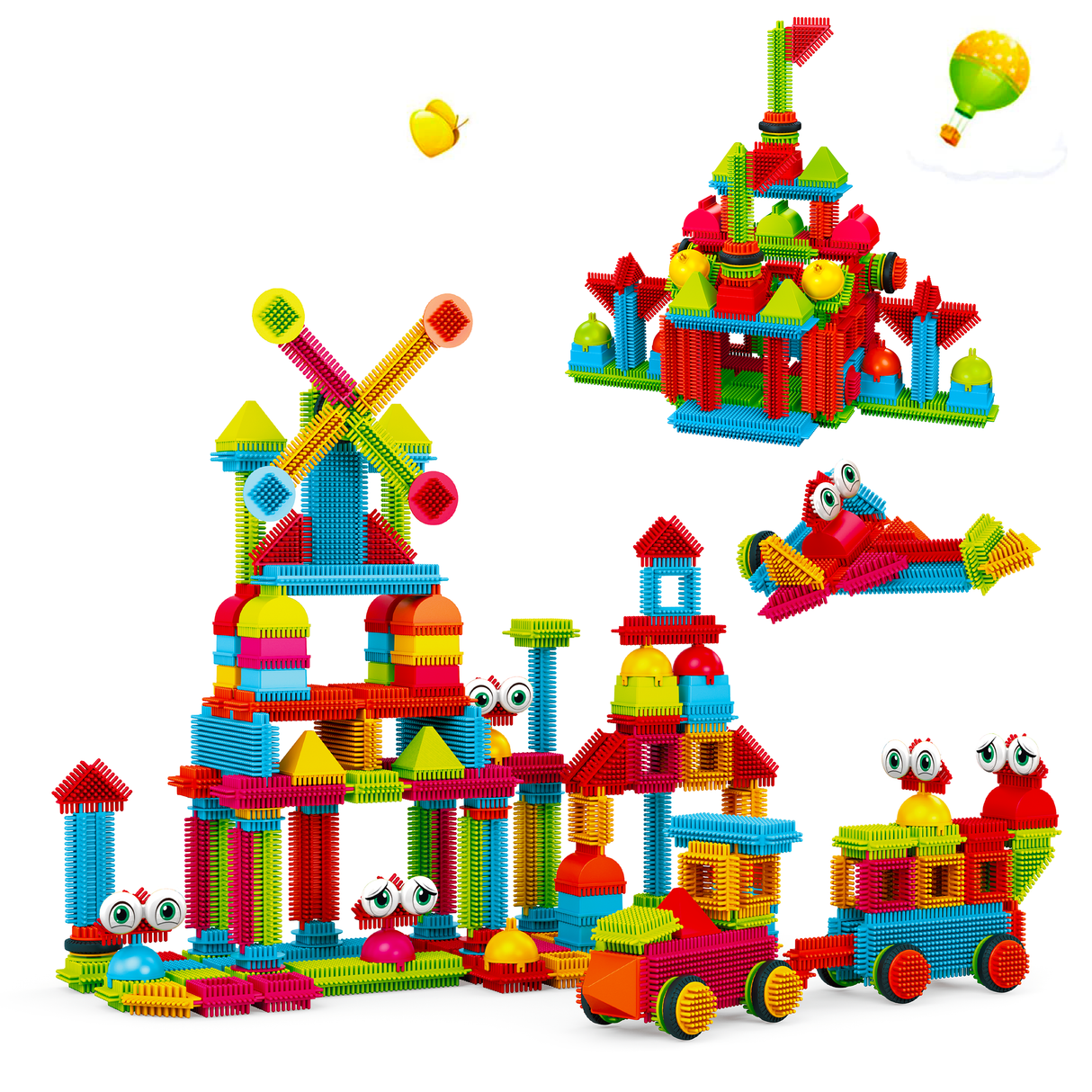 Contixo ST7 244 Pcs Bristle Shape 3D Tile STEM Building Block Set