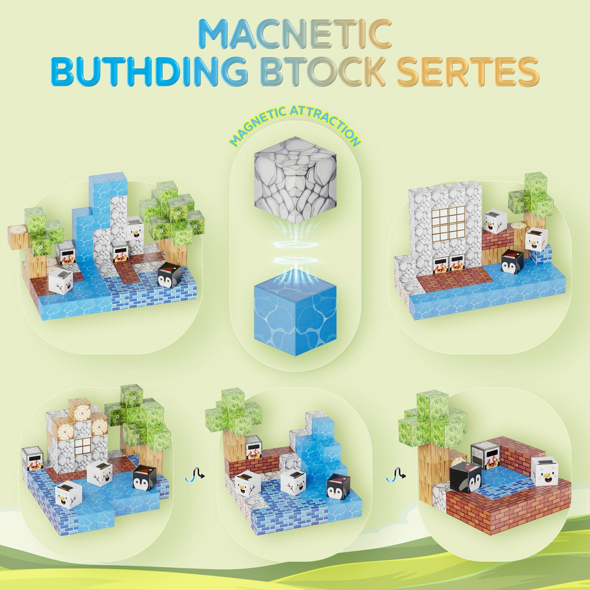 Contixo ST13 Magnetic Blocks, 100 PCS Magnetic Building Cube Game, Sensory Toys for Boys & Girls, STEM Stacking Toy Gifts for Age 3-12