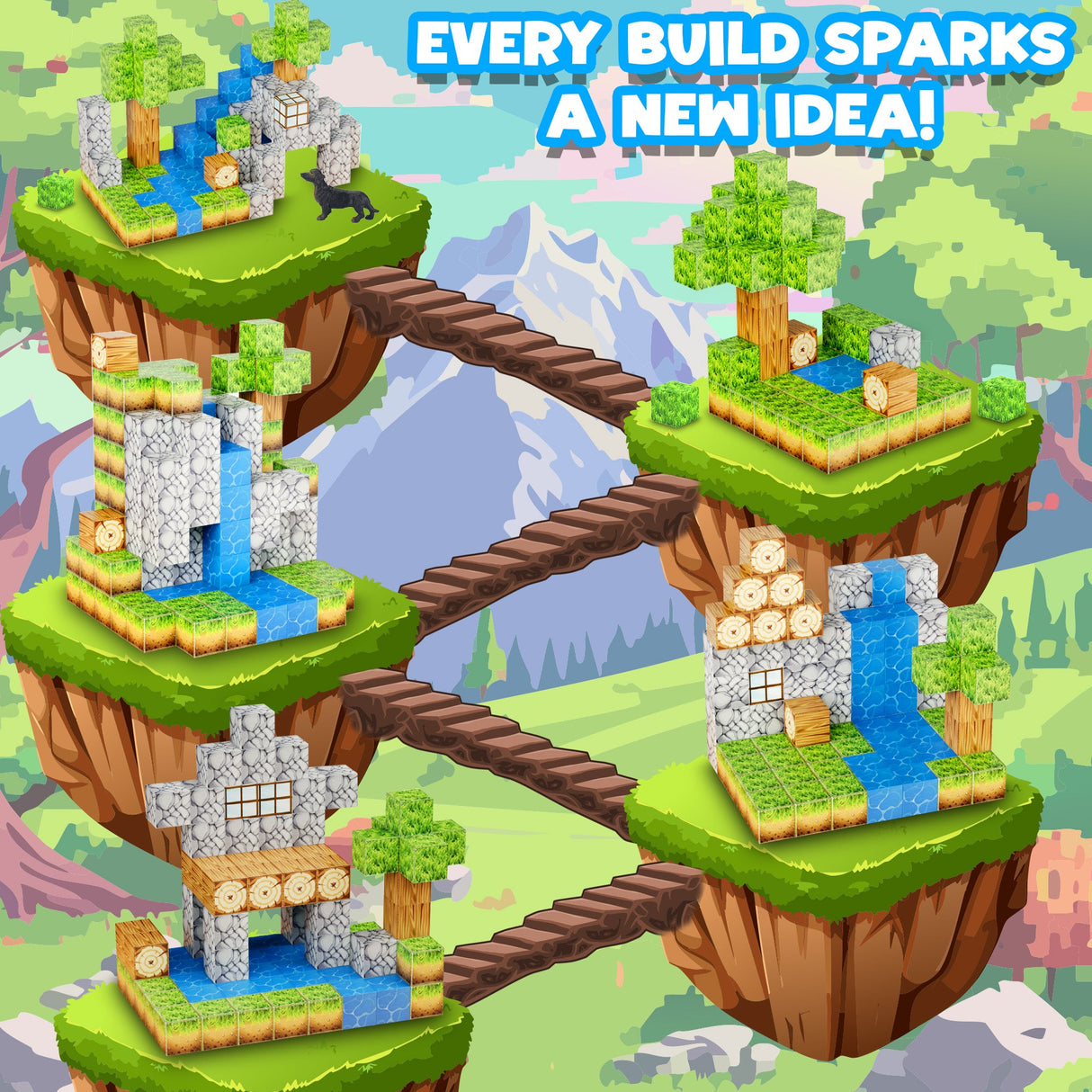 Contixo ST14 Magnetic Blocks, 145 PCS Magnetic Building Cube Game, Sensory Toys for Boys & Girls, STEM Stacking Toy Gifts for Age 3-12 by Contixo