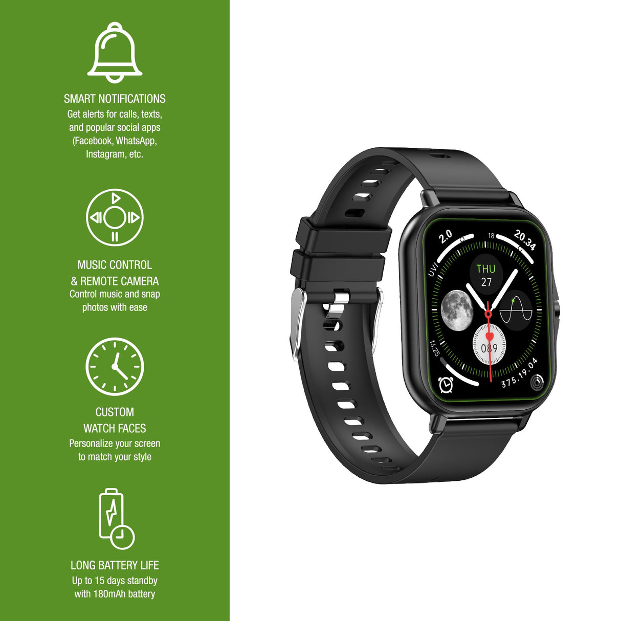 Ultimate Mobile Essentials Bundle – Smart Watch, 10,000mAh Power Bank & True Wireless Earbuds