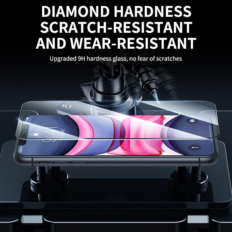80D Full Protective Glass For iphone 6 7 8 Plus X Xr Xs Max SE Tempered Screen Protector iPhone 11 12 13 Pro Max Mini Glass Film Screen Protector with Full-Coverage, Easy Installation Frame