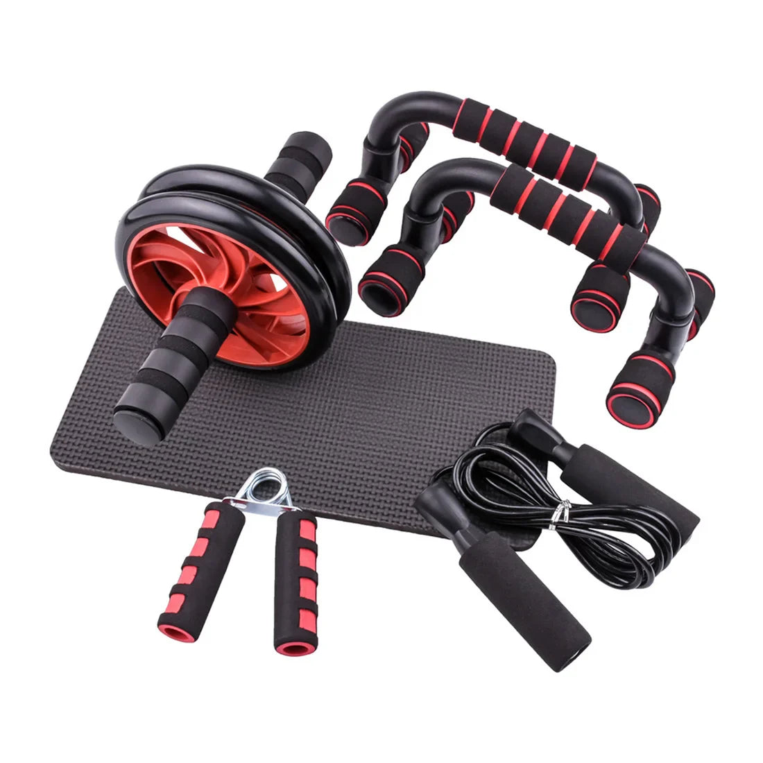 All in One Home Gym Ab Roller Jump Rope & Mat
