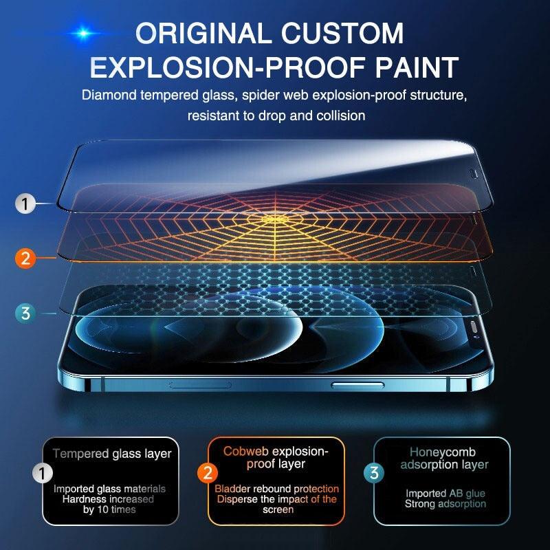 9999D Full Cover Tempered Glass For IPhone 11 12 13 Pro Max X XS Max XR Screen Protector On IPhone 12 Mini Protective Film Edge To Edge Full Coverage And 9H Hardness Anti-Scratch Shockproof Protection Screen Cover Shield