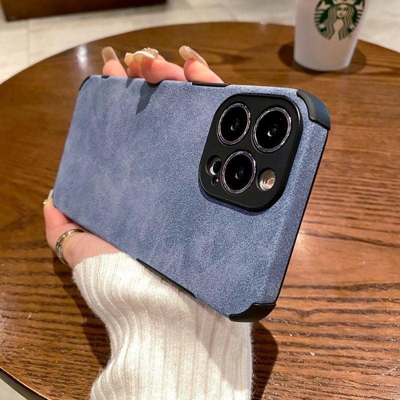 Vintage Green PU Leather Case For iPhone 13 12 11 Pro Max Mini XR XS X 7 8 Plus Luxury Silicon Bumper Shockproof Soft Cover Ultra Thin Slim Leather Case Anti-Scratch Hard Back Cover for iPhone