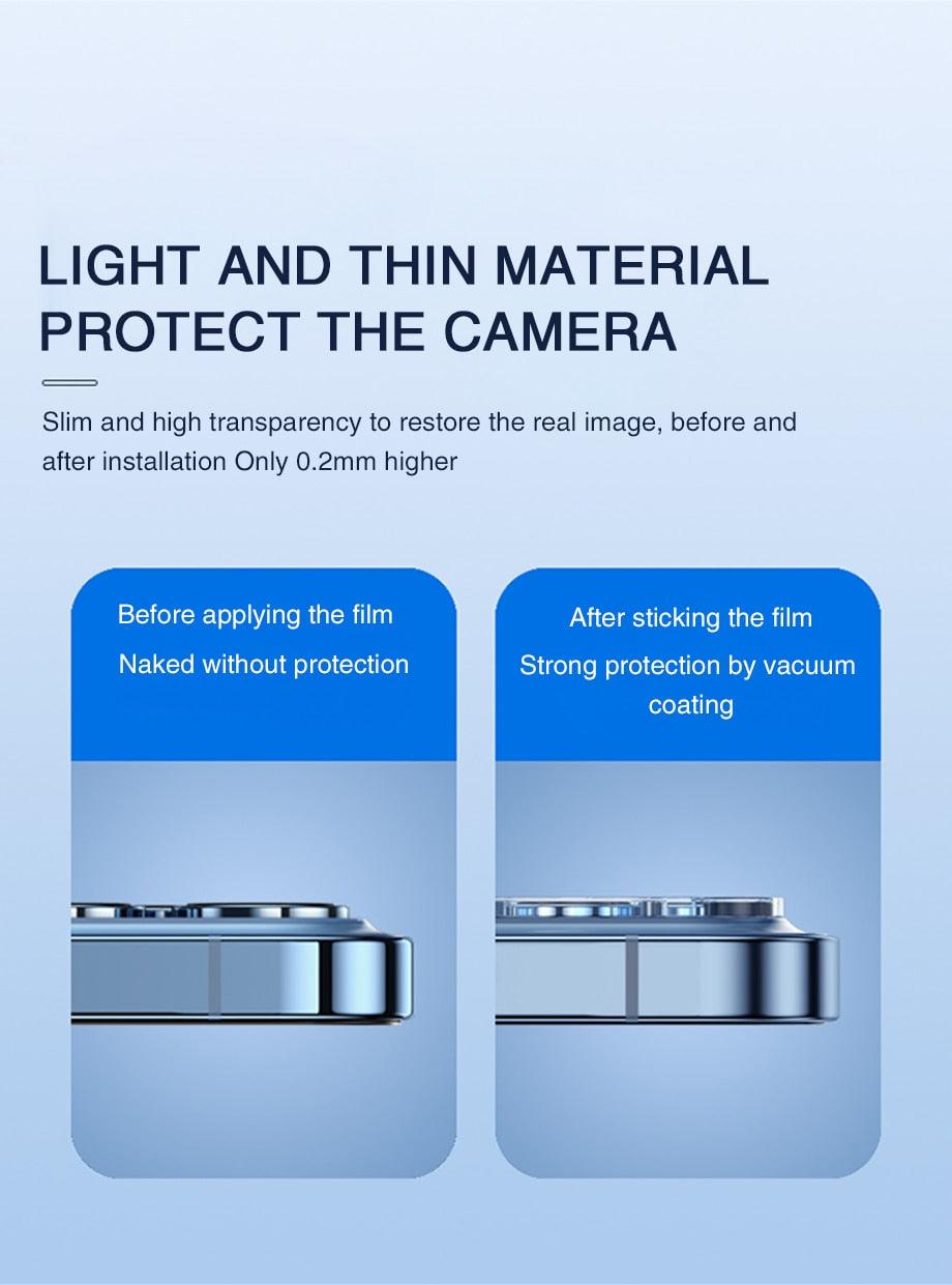 Full Cover HD Back Camera Glass Protectors for iPhone 13 12 Pro Max 13Mini Lens Protective Glass Film on IPhone 11 14 PRO MAX XS Ultra Thin Tempered Glass Camera Lens Screen Protector