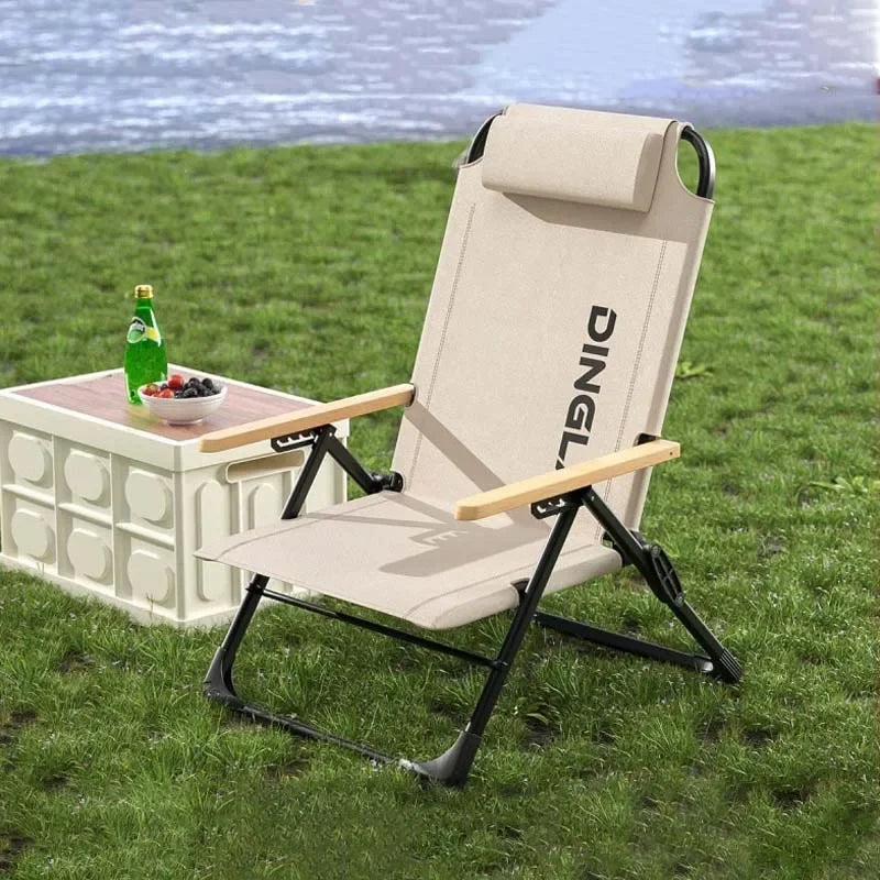 Comfortable Camping Chair Adjustable Foldable with Pillows