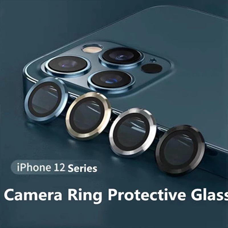 Camera Lens Ring For iPhone 13 14 12 Pro Max Mini Full Cover Metal Ring Tempered Glass On iPhone13pro Back Screen Protector Camera Tempered Glass Protective Film Aluminum Alloy Camera Lens Cover