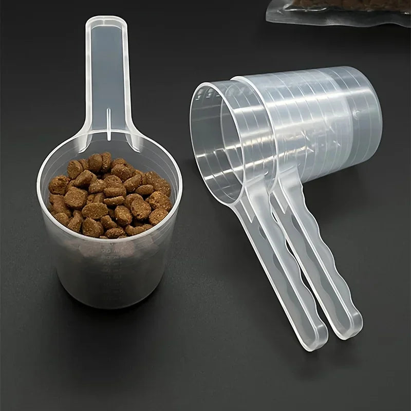 Transparent Pet Measuring Spoon 50g 100ml Plastic Dog Cat Feeder