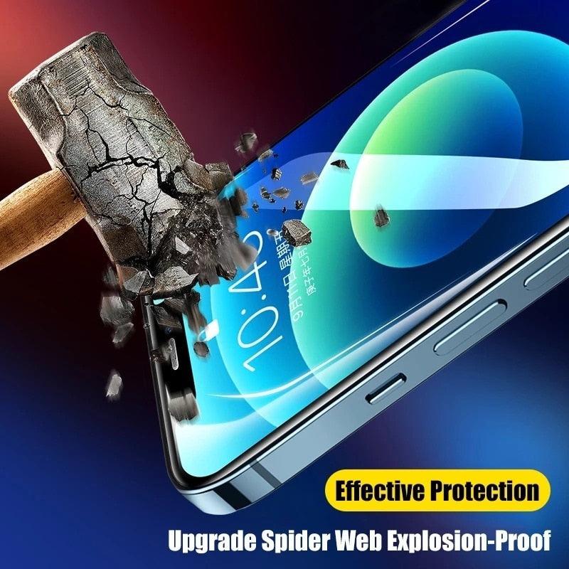 9D Full Cover Glass Screen Protector for IPhone 11 Pro Max 14 12 X s XS XR Tempered Glass on IPhone 13 Mini 7 8 6S Plus SE Film Tempered Glass Screen Protector Compatible for iPhone