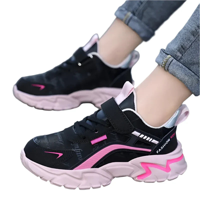 Girls Leather Athletic Sneakers