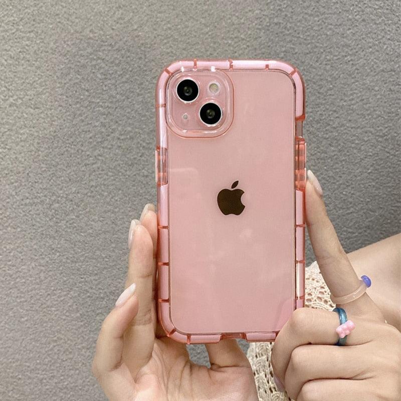 Luminous Shockproof Bumper Phone Case For iPhone 11 14 Pro Max 12 11 13 Pro Max X XR XS Max Transparent Back Cover Full Bumper Case Strong Classic Phone Case