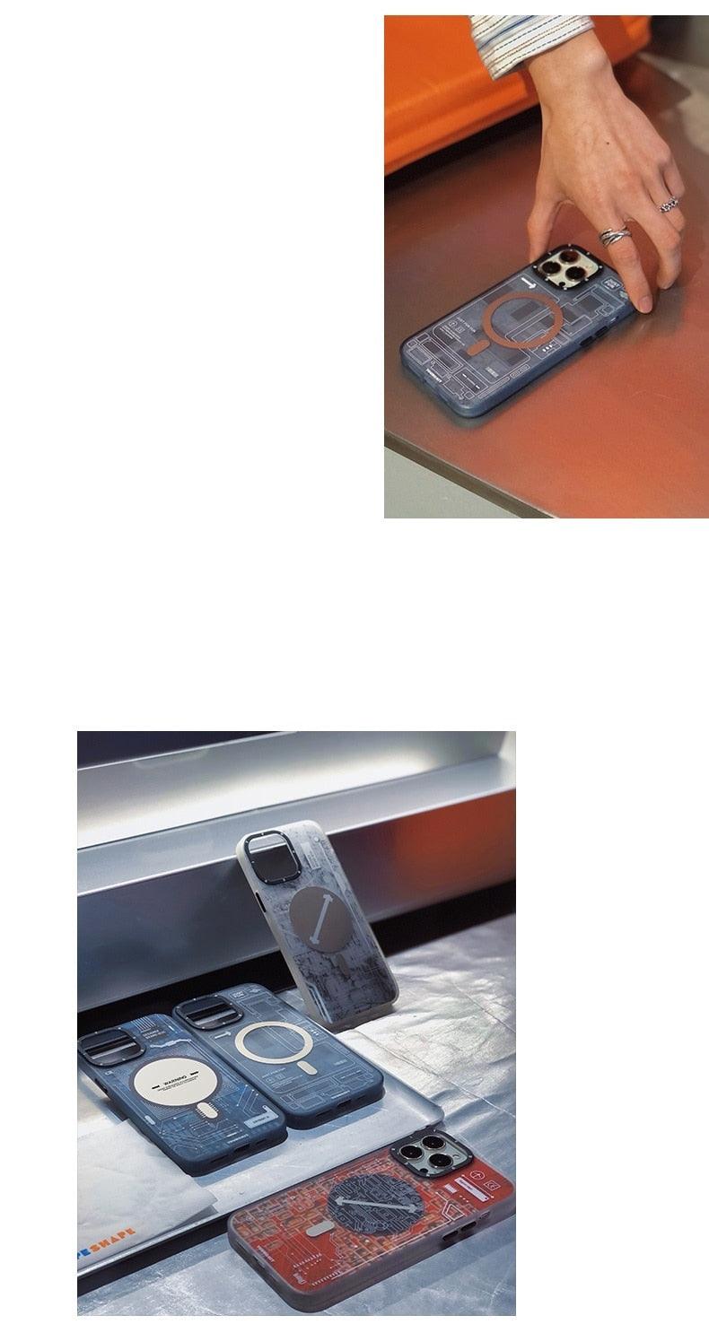 Cover Iphone 13 14 Pro Max Case Trend Magnetic Wireless Charging Cell Phone Iphone Anti-drop Case Smartphone Magnetic Case Designed For Iphone