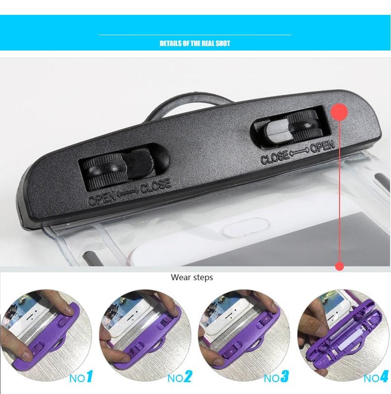Universal Waterproof Phone Case Swim Bag For iPhone 11 13 Pro Max Water Sports Beach Pool Cover Universal Waterproof Phone Case Waterproof Phone Pouch for iPhone