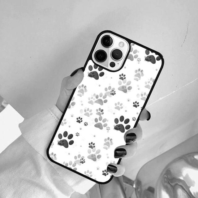 Dog Foot Print Colorful Pattern Phone Case For Iphone 14 Se 2020 Xr Xs 11 12 13 Mini Pro Max 6 7 8 Plus Ultra Designer Printed Hard Back Case