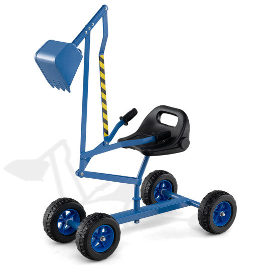 Sand Digger for Kids with 2-Handed Controls and Flexible Shovel-Blue