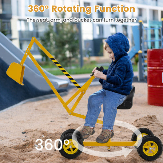 Sand Digger for Kids with 2-Handed Controls and Flexible Shovel-Blue