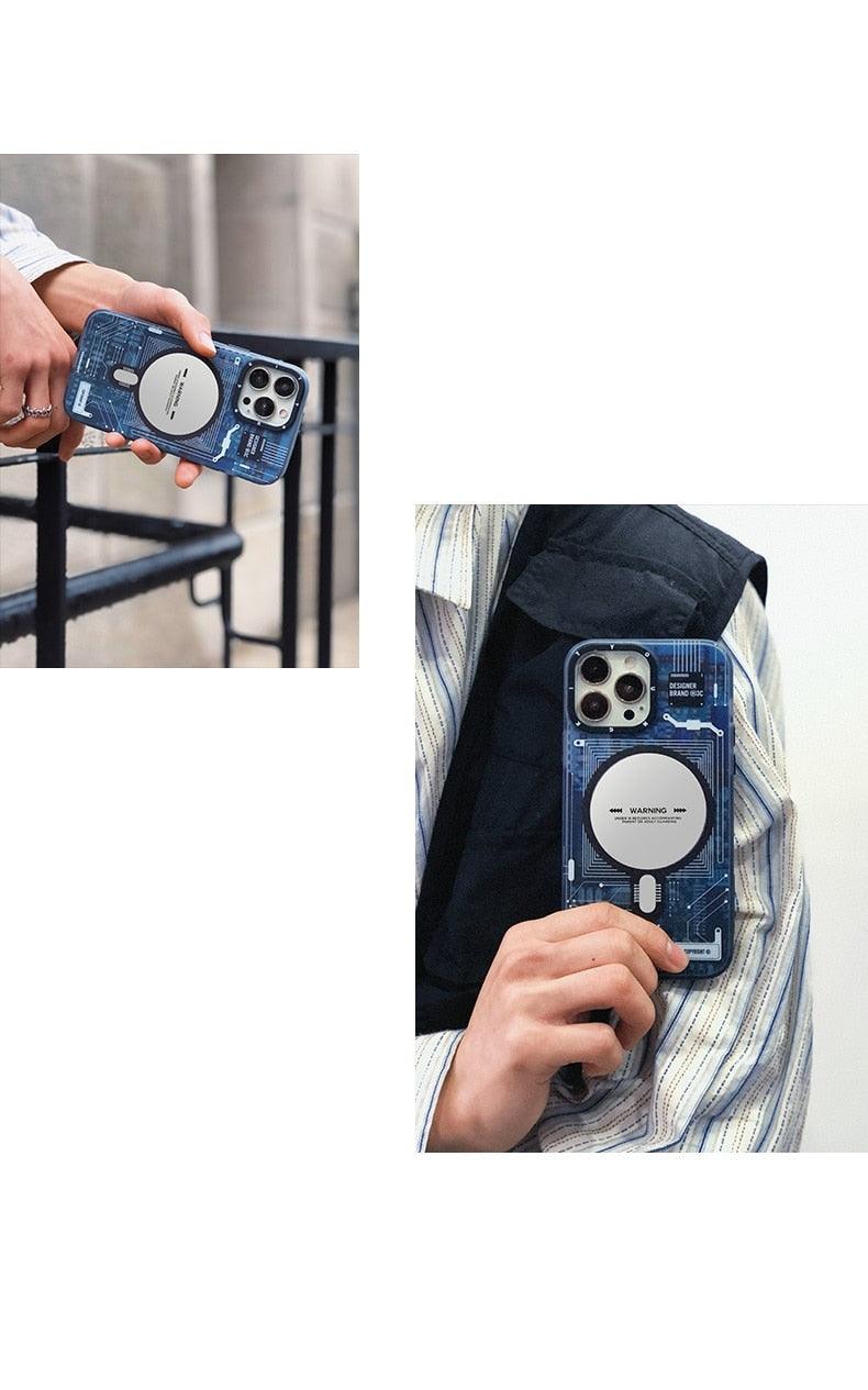 Cover Iphone 13 14 Pro Max Case Trend Magnetic Wireless Charging Cell Phone Iphone Anti-drop Case Smartphone Magnetic Case Designed For Iphone