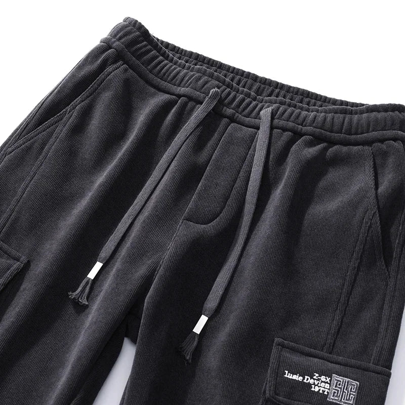 Men's Armygreen Gray and Black Cargo Joggers