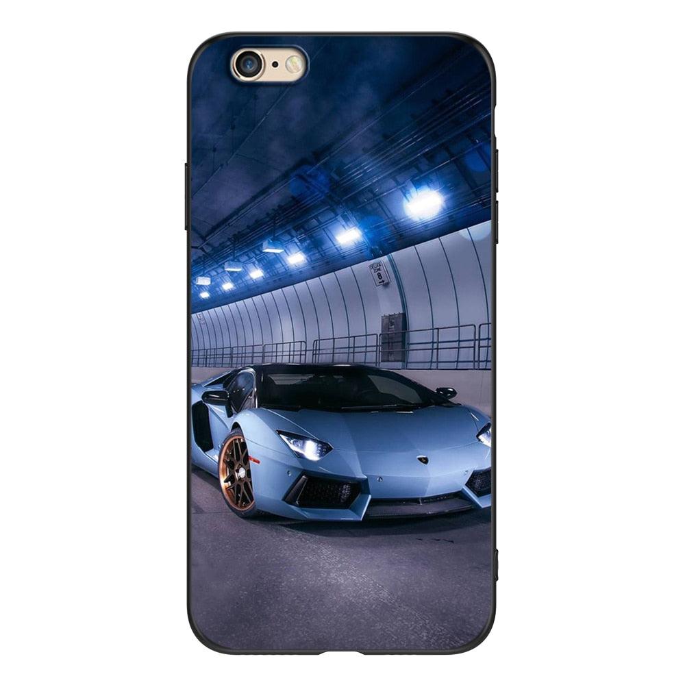 Cute Cover Soft Silicone Print Cars Print Phone Case For Iphone 5s 5 S Se 2016 4.0" Case Phone Cover On Iphone 6s 6 S Plus Funda Bumper Black Case Sport Race Car