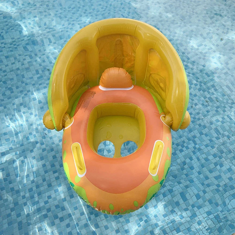 Safe and Sunny Inflatable Baby Swim Seat with Sunshade