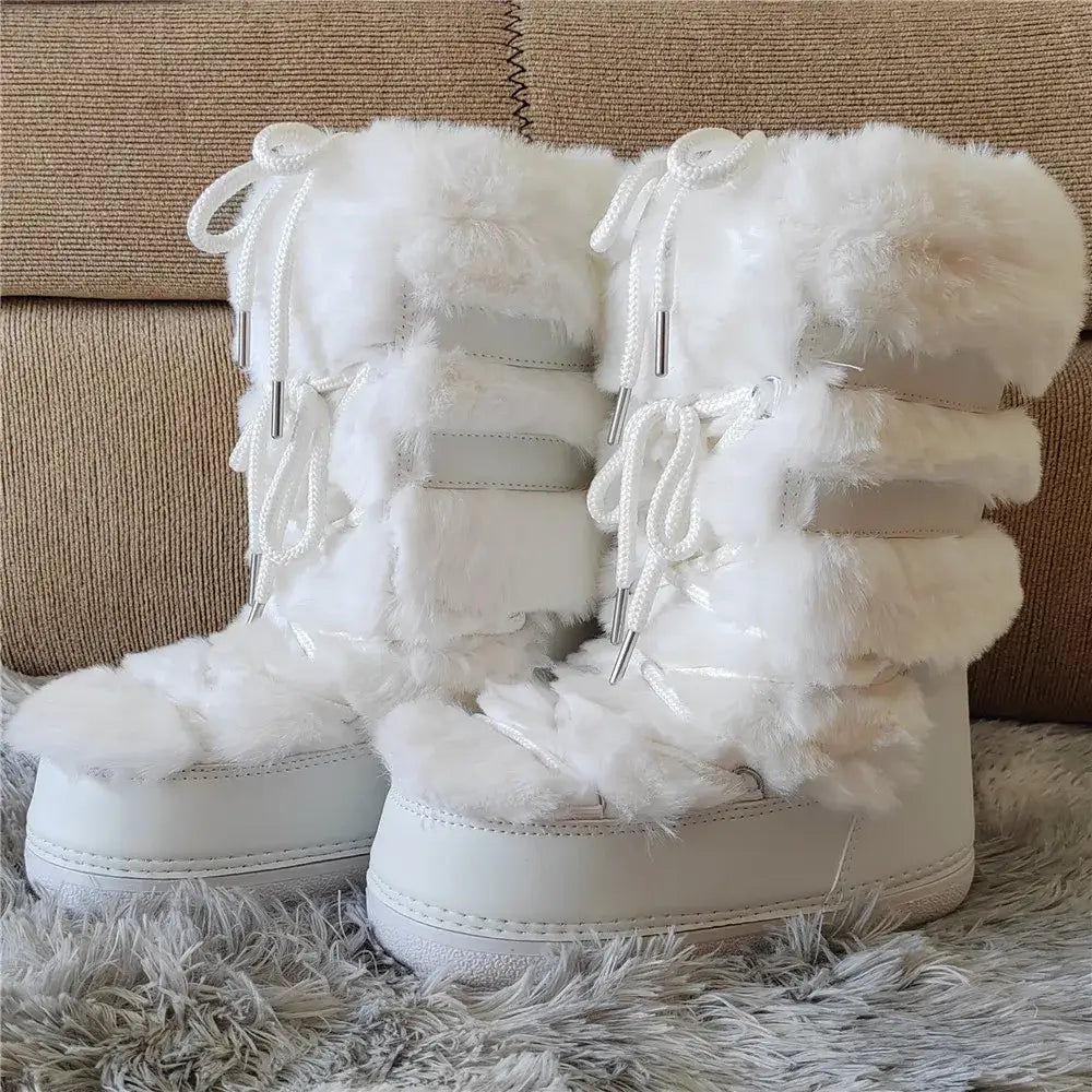 Stay Warm in Style Y2K Fur Boots