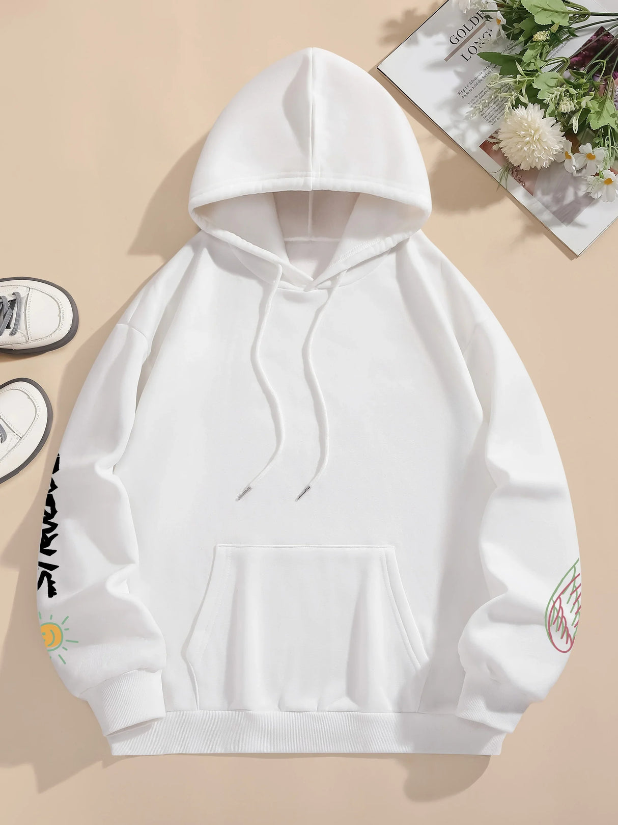 Cozy Couple Style Personalized Bear Print Hoodie