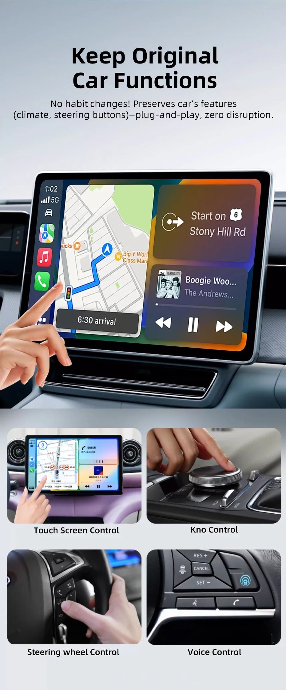Vyvylabs Upgraded Wireless Carplay Adapter Convert Wired to Wireless Carplay Adapter Fast Auto Connection for iPhone Android Device
