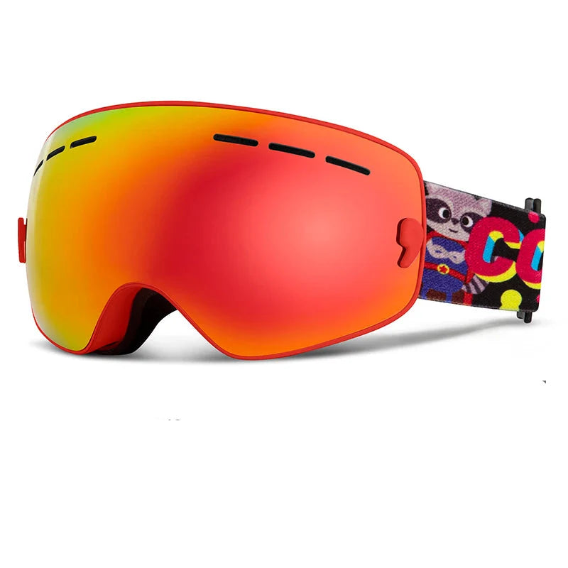 Snowboard Goggles for Kids Ages 4-15 Cartoon Straps
