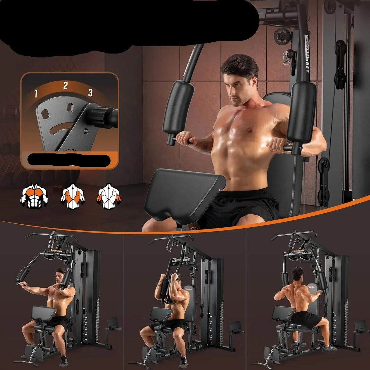 Multi-Function Home Gym 154lbs Leg Press & Cable Exercises