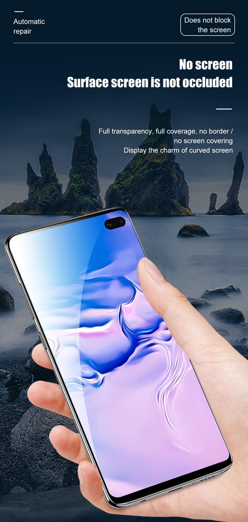 2PCS Hydrogel Silicone Screen Protector Full Glue Cover Sticker Film For iPhone 12 XS Max XR For iphone 13 X 7 8 6S 11 pro max Hydrogel Protective Film Transparent Soft Screen Protectors
