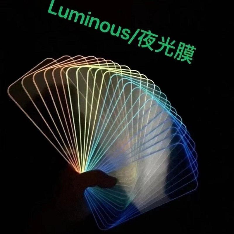 2Pcs Luminous Protective Glass For iPhone 14 13 12 11 Pro Max X XR XS Screen Protector For 7 8 6 Plus SE3 Glowing Tempered Glass Luminous Glowing Tempered Glass Screen Protector for iPhone
