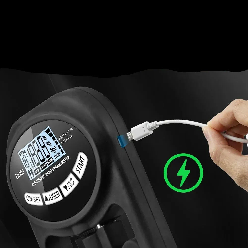 Precision Hand Grip Tester 265lbs 120kg USB LCD