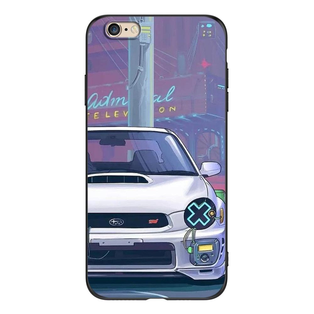 Cute Cover Soft Silicone Print Cars Print Phone Case For Iphone 5s 5 S Se 2016 4.0" Case Phone Cover On Iphone 6s 6 S Plus Funda Bumper Black Case Sport Race Car