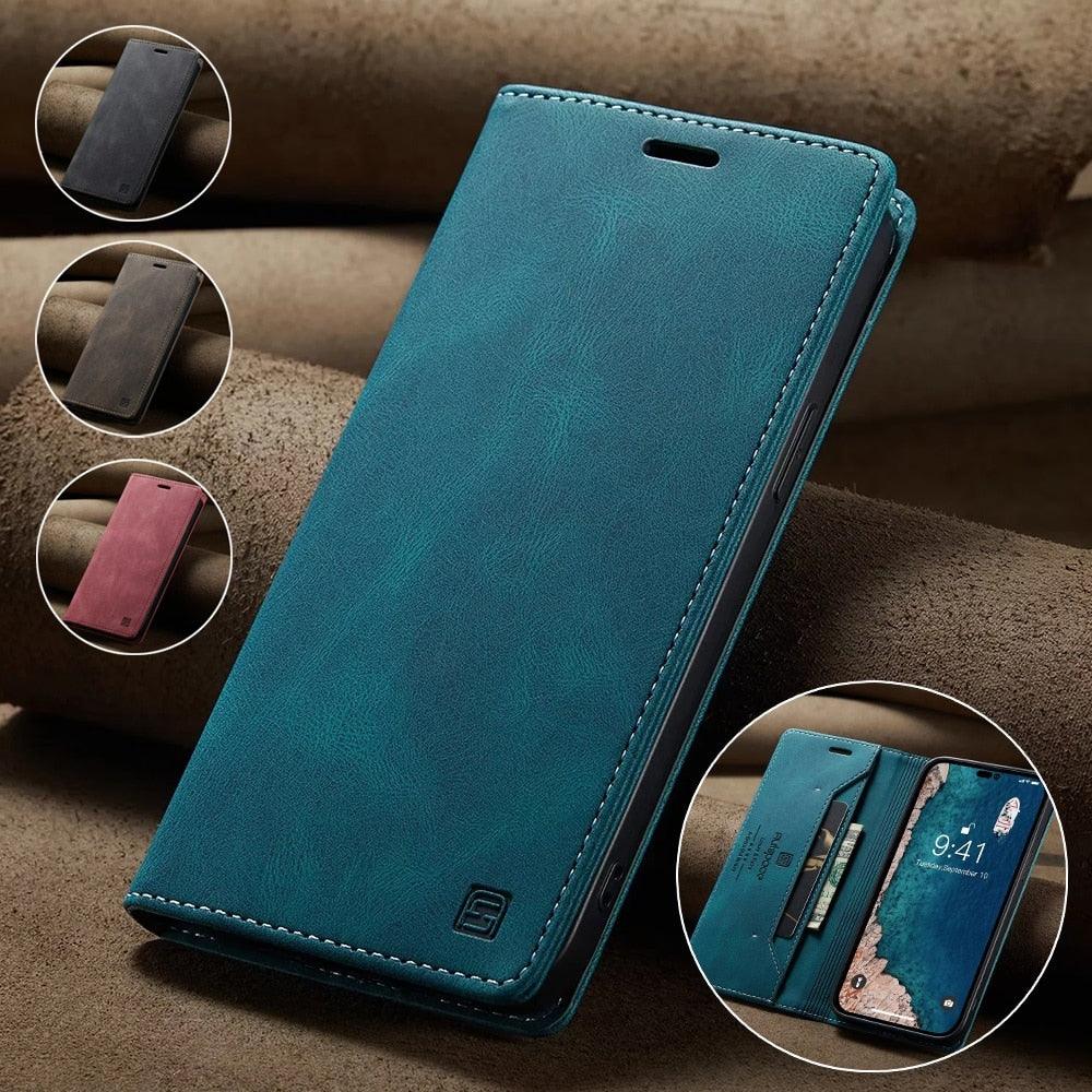 Vintage Wallet Case Card Holder Kickstand Built-in Magnetic Flip Leather Case for iPhone Leather Cases for iPhone 14 13 12 11 Pro Max Mini XR XS Max 8 7 6s Plus Wallet Flip Cover