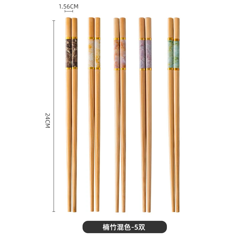 Premium Anti-Mold Anti-Slip High-Temperature Resistant Bamboo Chopsticks Set