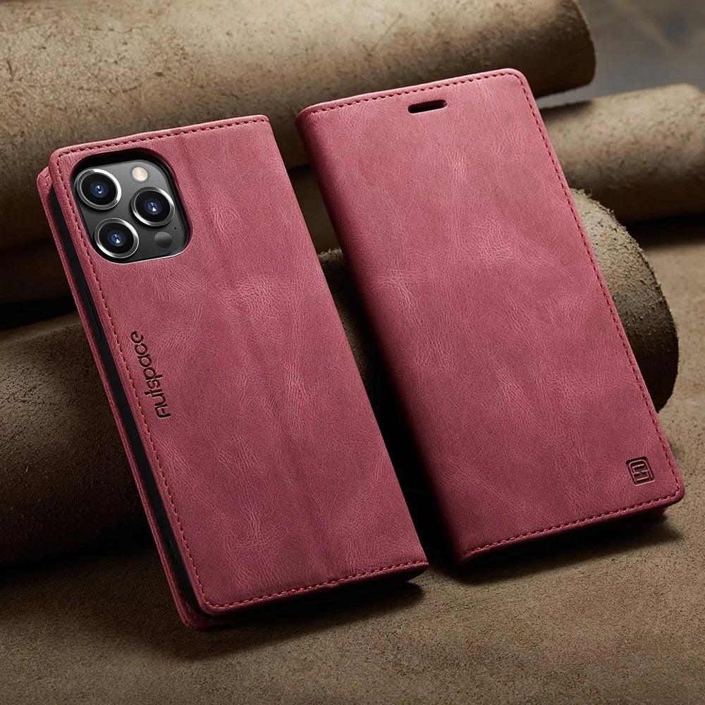 Vintage Wallet Case Card Holder Kickstand Built-in Magnetic Flip Leather Case for iPhone Leather Cases for iPhone 14 13 12 11 Pro Max Mini XR XS Max 8 7 6s Plus Wallet Flip Cover