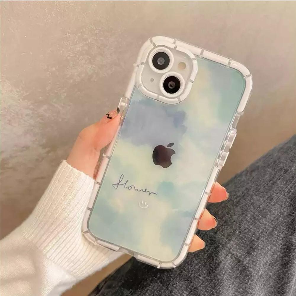 Cute Love Heart Soft Shockproof Bumper Transparent Phone Case For iPhone 12 13 Pro Max Silicone Back Cover Case Cute Side Small Pattern for Women Girls Soft Silicone Shockproof Protective Cover