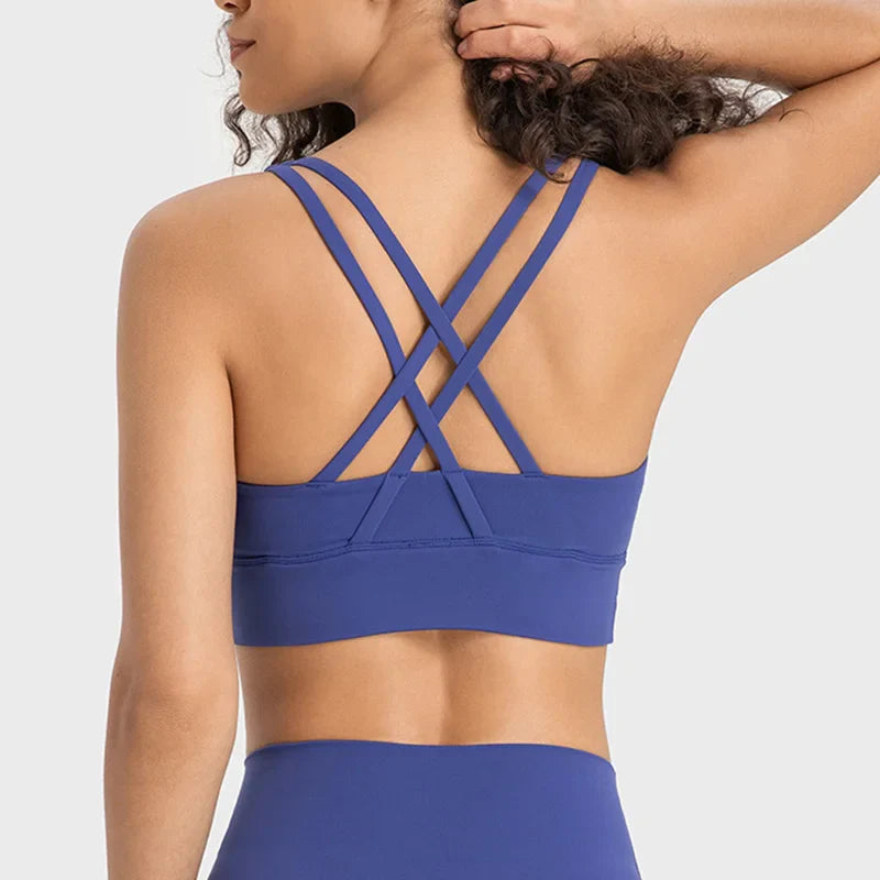 Nude Feel Yoga Sets Cross Back Bra & Joggers
