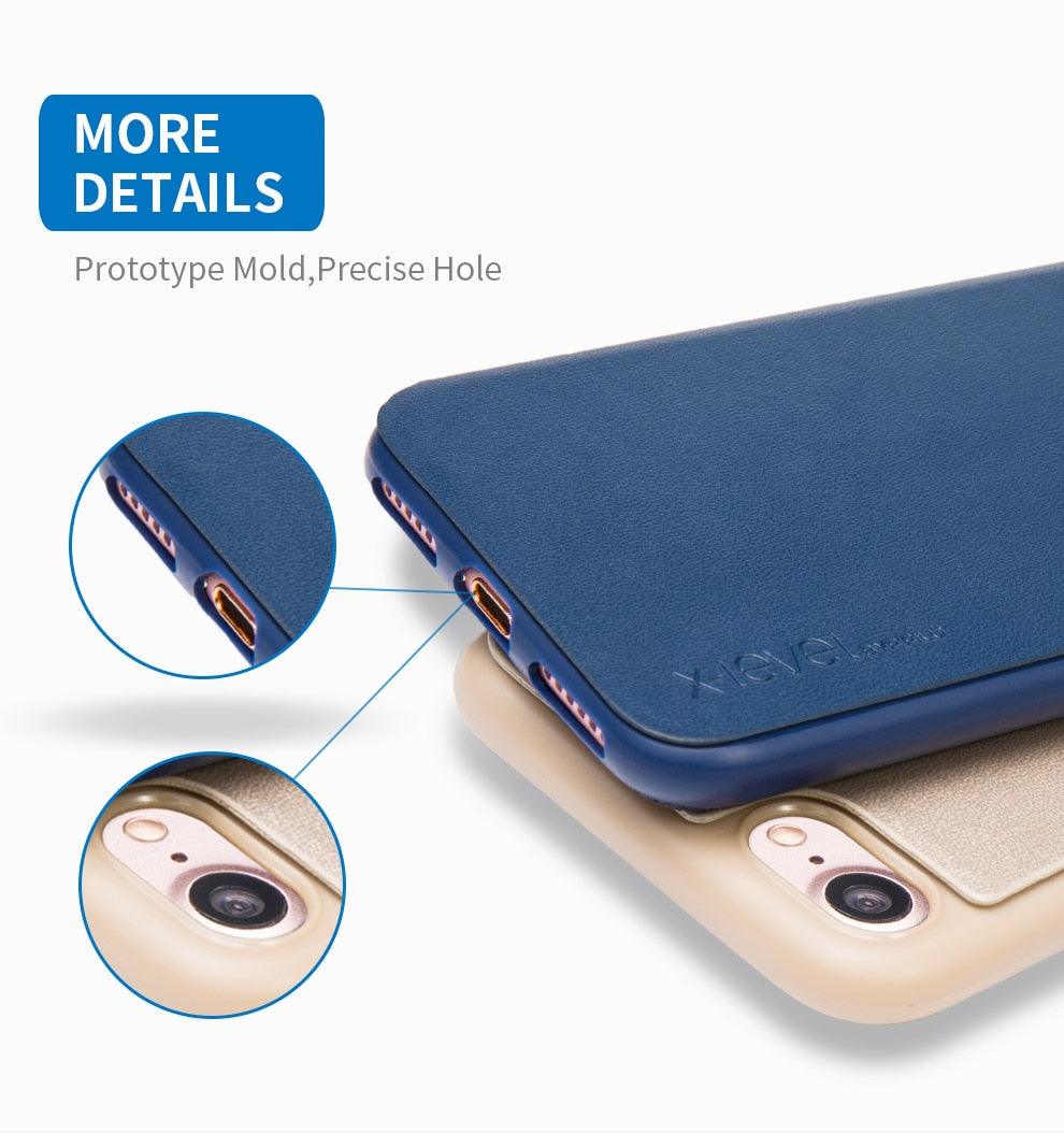 Ultra Thin Slim Case For iPhone 13 12 Case 6S 7 8 Plus X XR XS Max Flip Leather Cover For iPhone 12 11 Pro Max Case Leather Extra Slim Phone Case With Stand Function