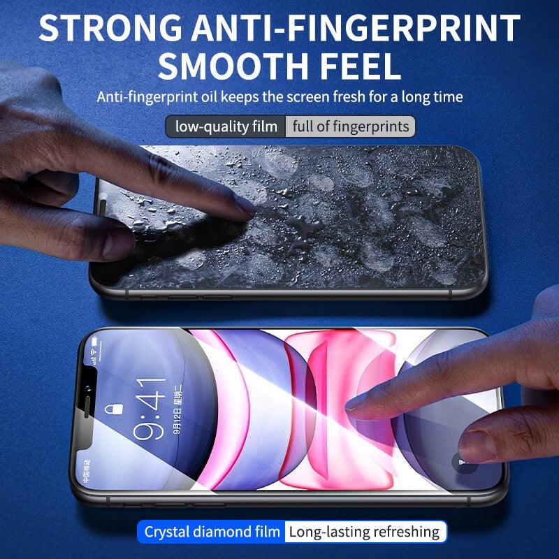 80D Full Protective Glass For iphone 6 7 8 Plus X Xr Xs Max SE Tempered Screen Protector iPhone 11 12 13 Pro Max Mini Glass Film Screen Protector with Full-Coverage, Easy Installation Frame