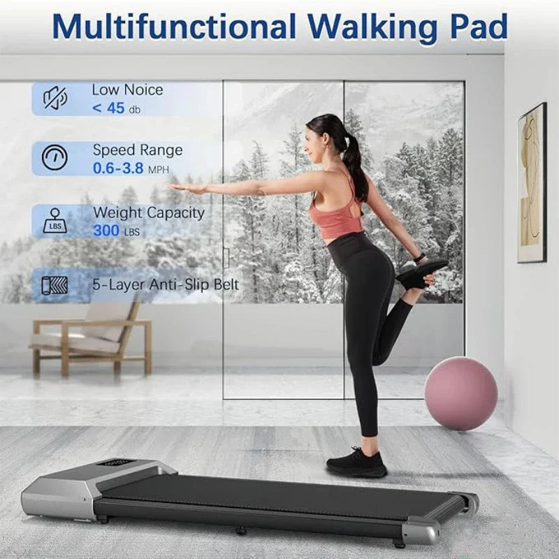 300lbs Home Treadmill: 2.5HP 2-in-1 Walking Pad & Running Machine