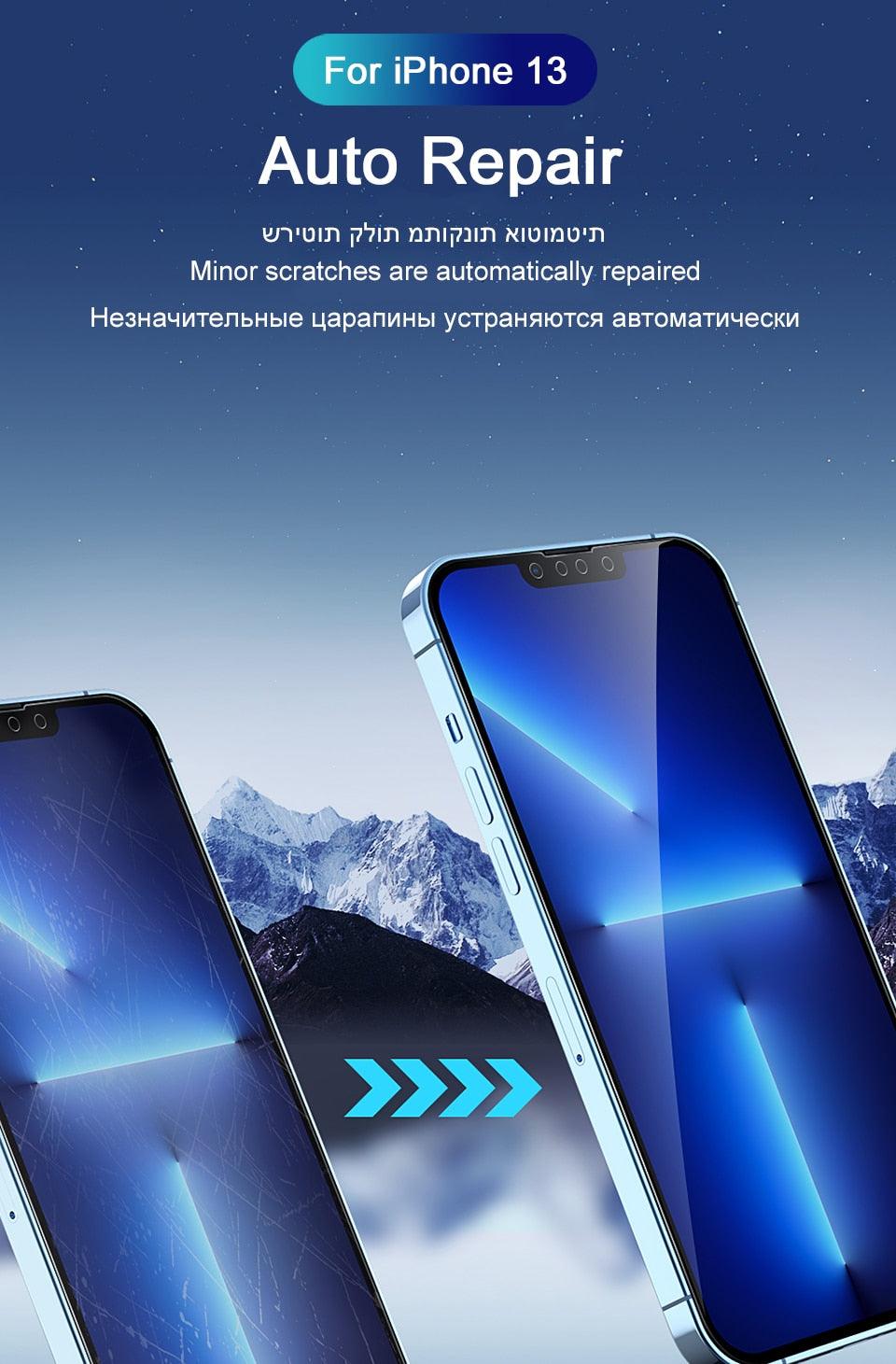 Full Cover Film For iPhone 13 12 11 14 Pro MAX Mini Screen Protector XS Max XR X 7 8 6S Plus SE 2020 Phone Accessories Screen Protector Ultra Strengthened Tempered Glass