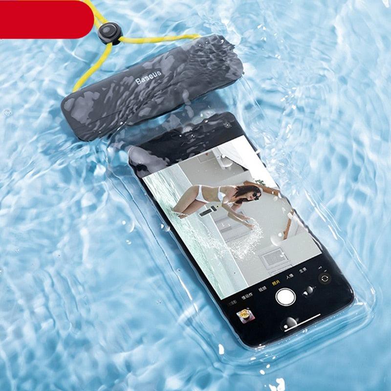 Unique Soft Waterproof Phone Case 7.2inch IPX8 Waterproof Phone Bag For iPhone 13 Waterproof Pouch Diving Surfing Phone Bag Case Cover Adjustable Rope Phone Case