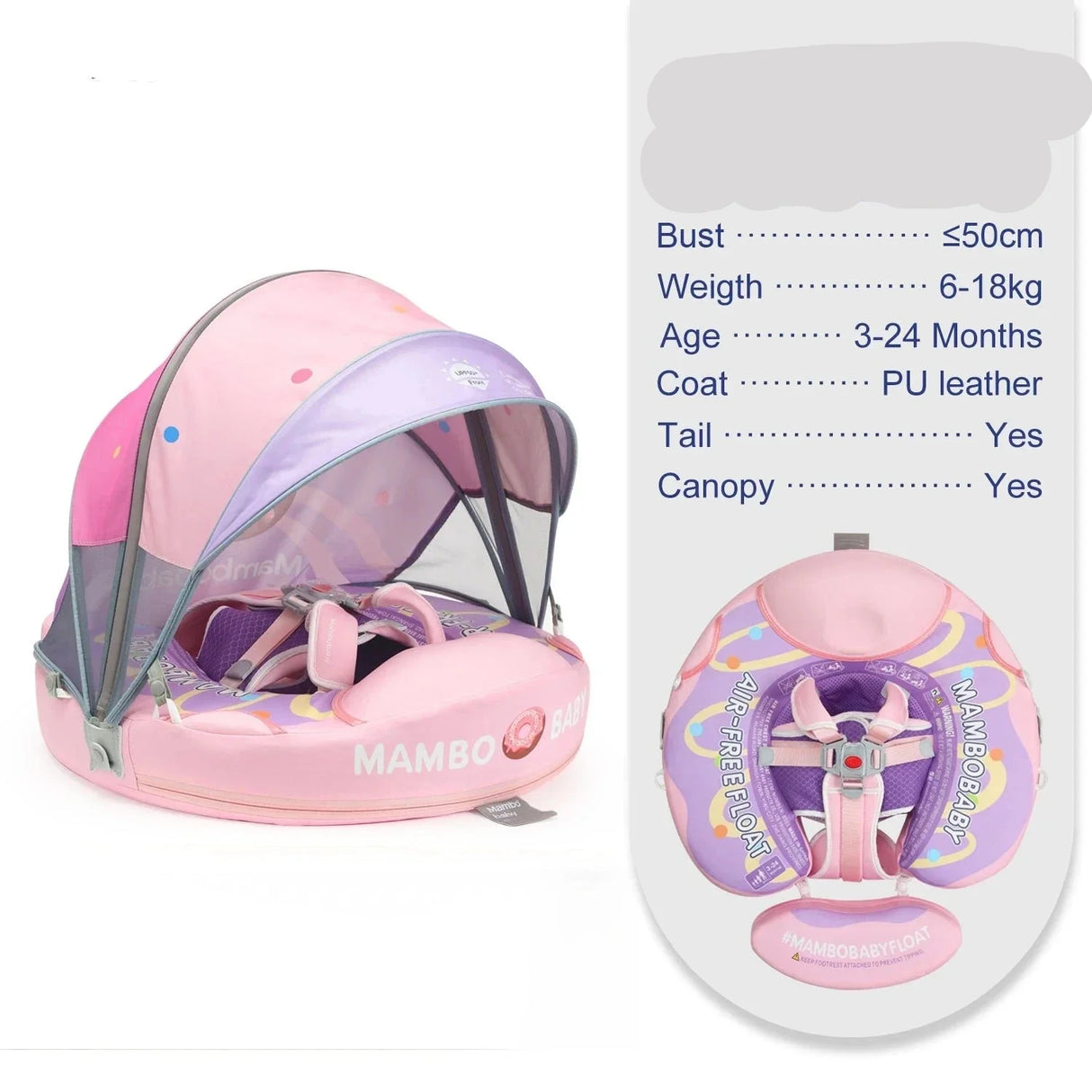 Float 2 Canopy & Chest Support for Safe & Fun Baby Swimming