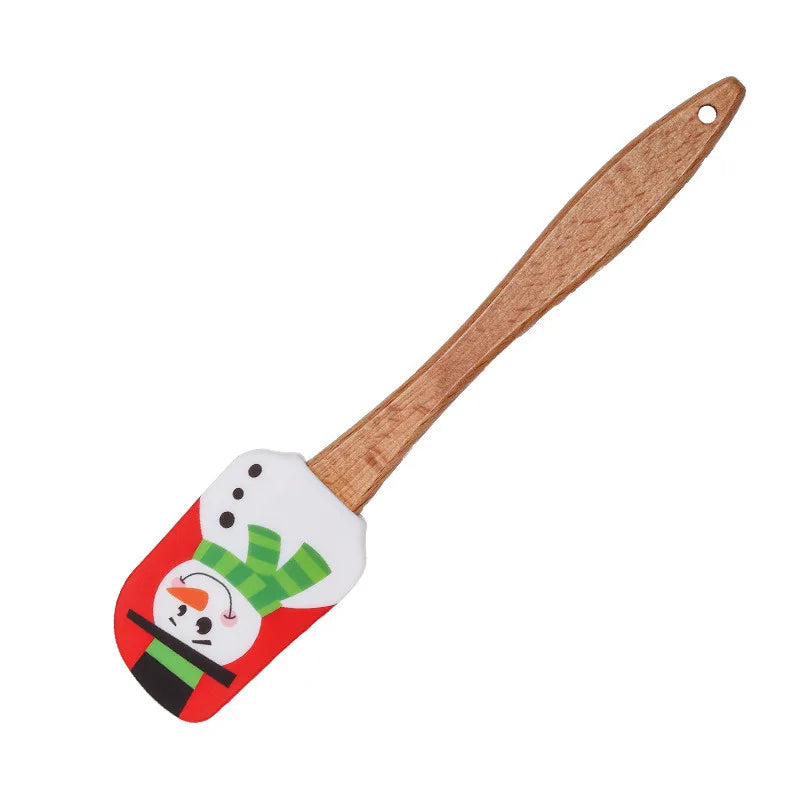 Christmas Cake Spatula Silicone Pastry Scraper Non-stick Mixer Baking Accessories