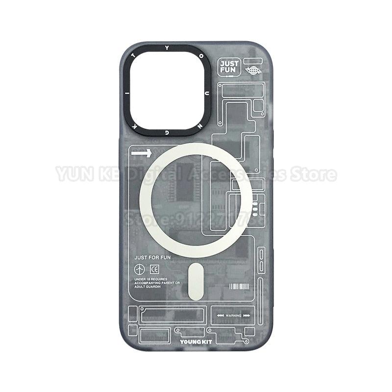 Cover Iphone 13 14 Pro Max Case Trend Magnetic Wireless Charging Cell Phone Iphone Anti-drop Case Smartphone Magnetic Case Designed For Iphone